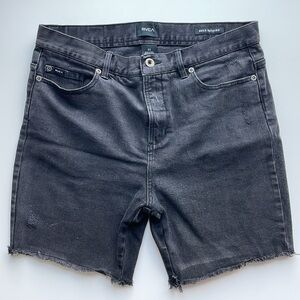 Mens Distressed RVCA Black Jean Shorts